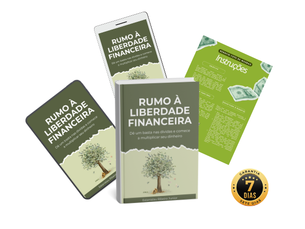 Capas do e-book Rumo à Liberdade Financeira e da apostila bônus