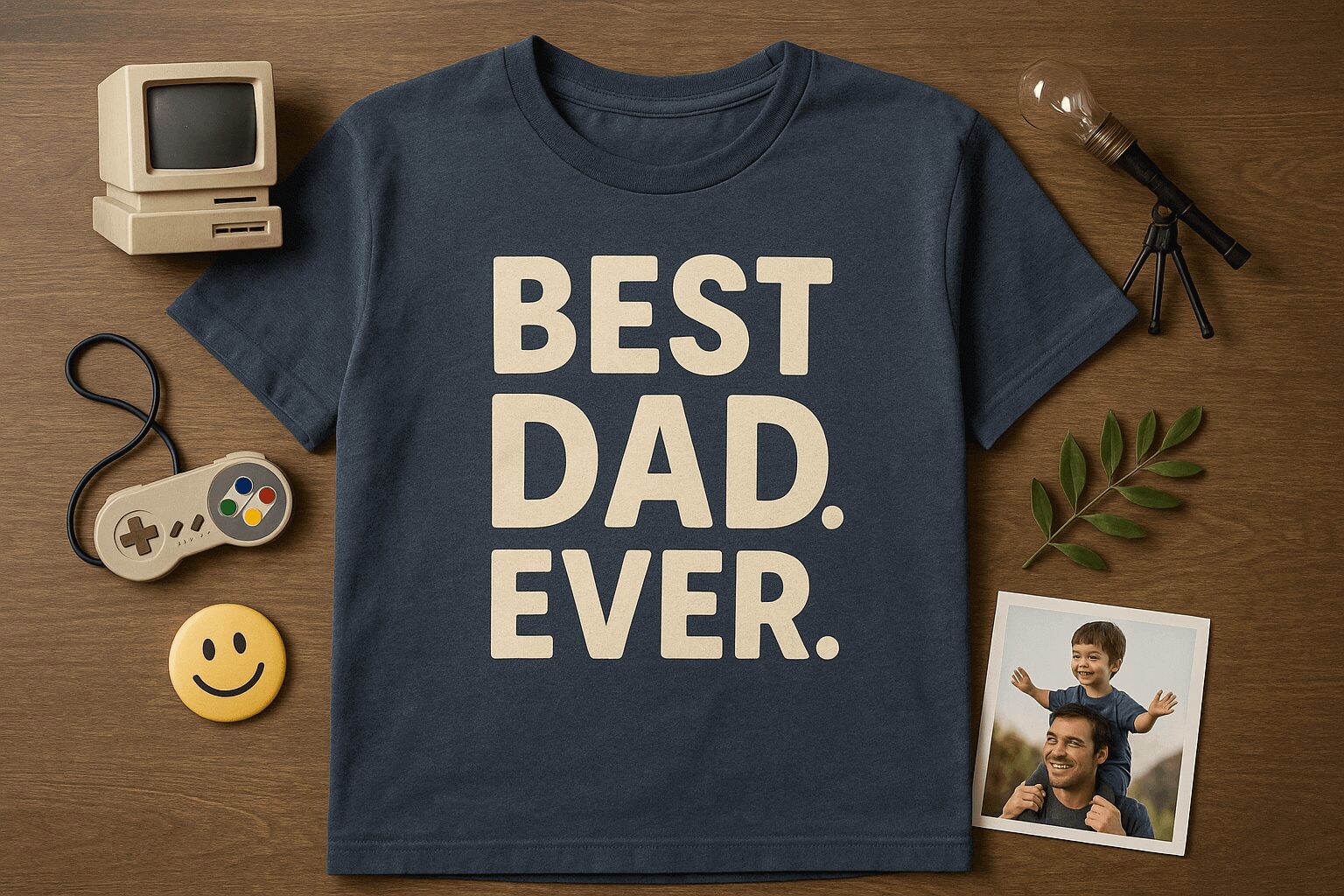 Camiseta personalizada com mensagem divertida ou nostálgica do dia dos pais